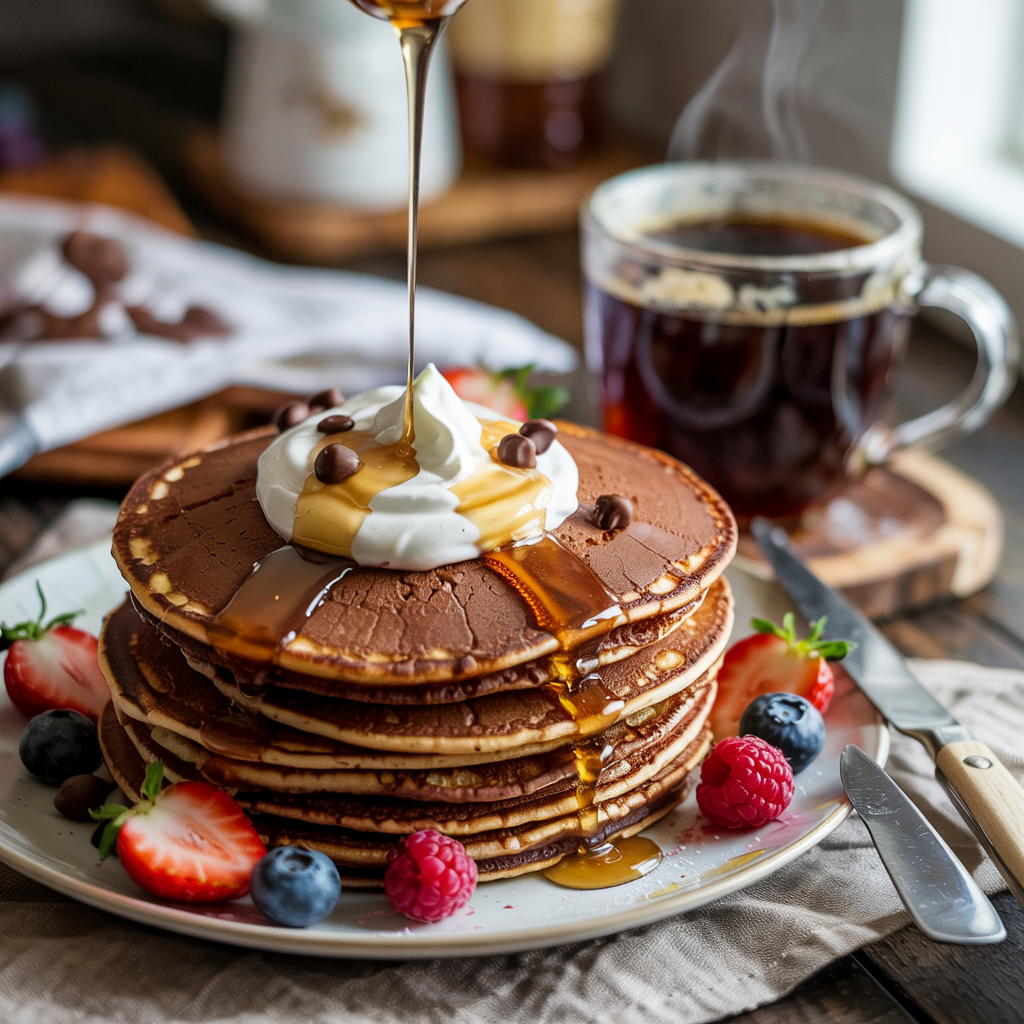 Chocolate Honey Pancakes