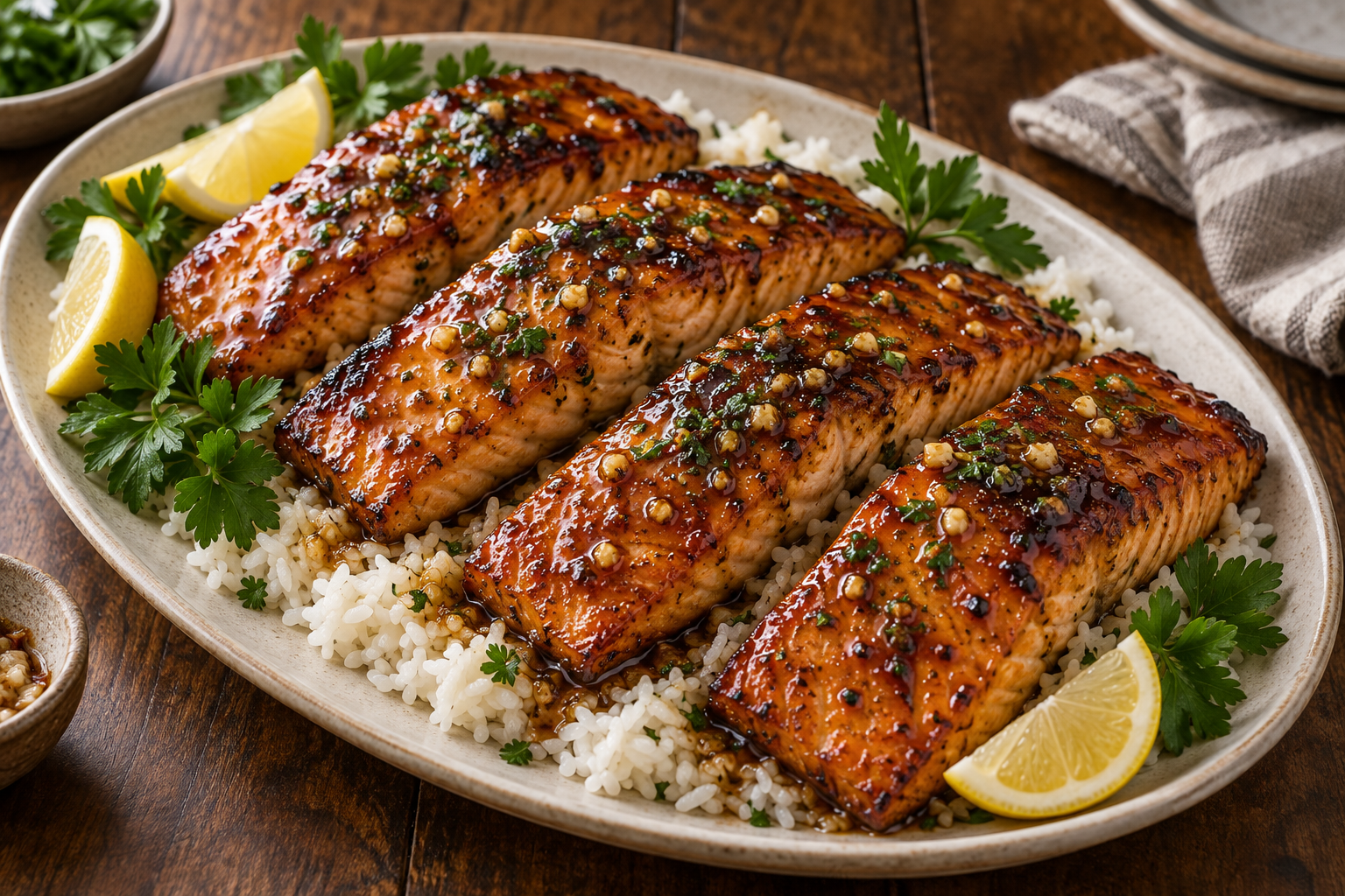 Honey Garlic Glazed Salmon