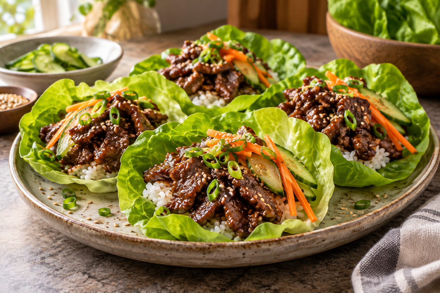 Korean Beef Bulgogi Lettuce Wraps