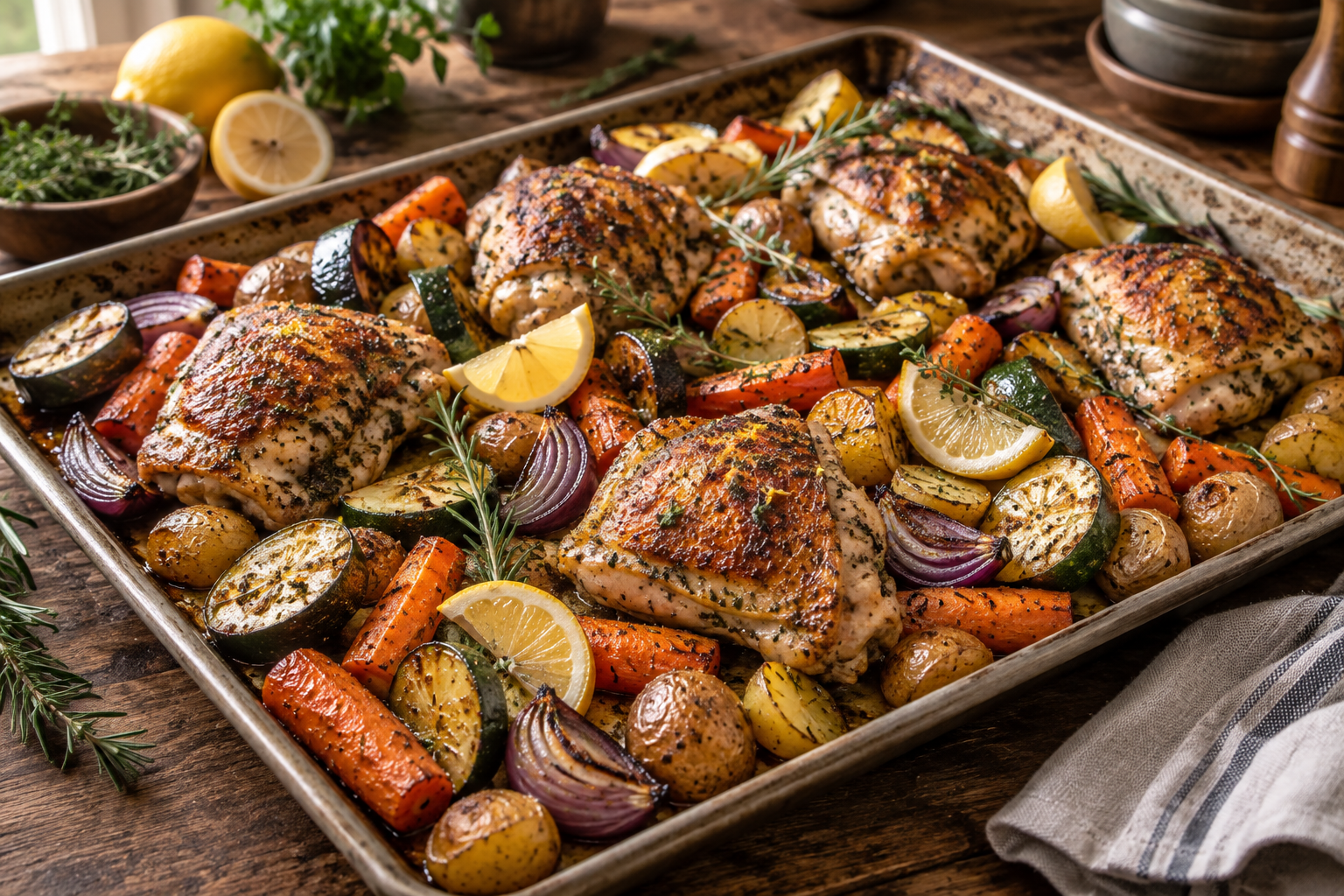 Lemon Herb Sheet Pan Chicken & Vegetables