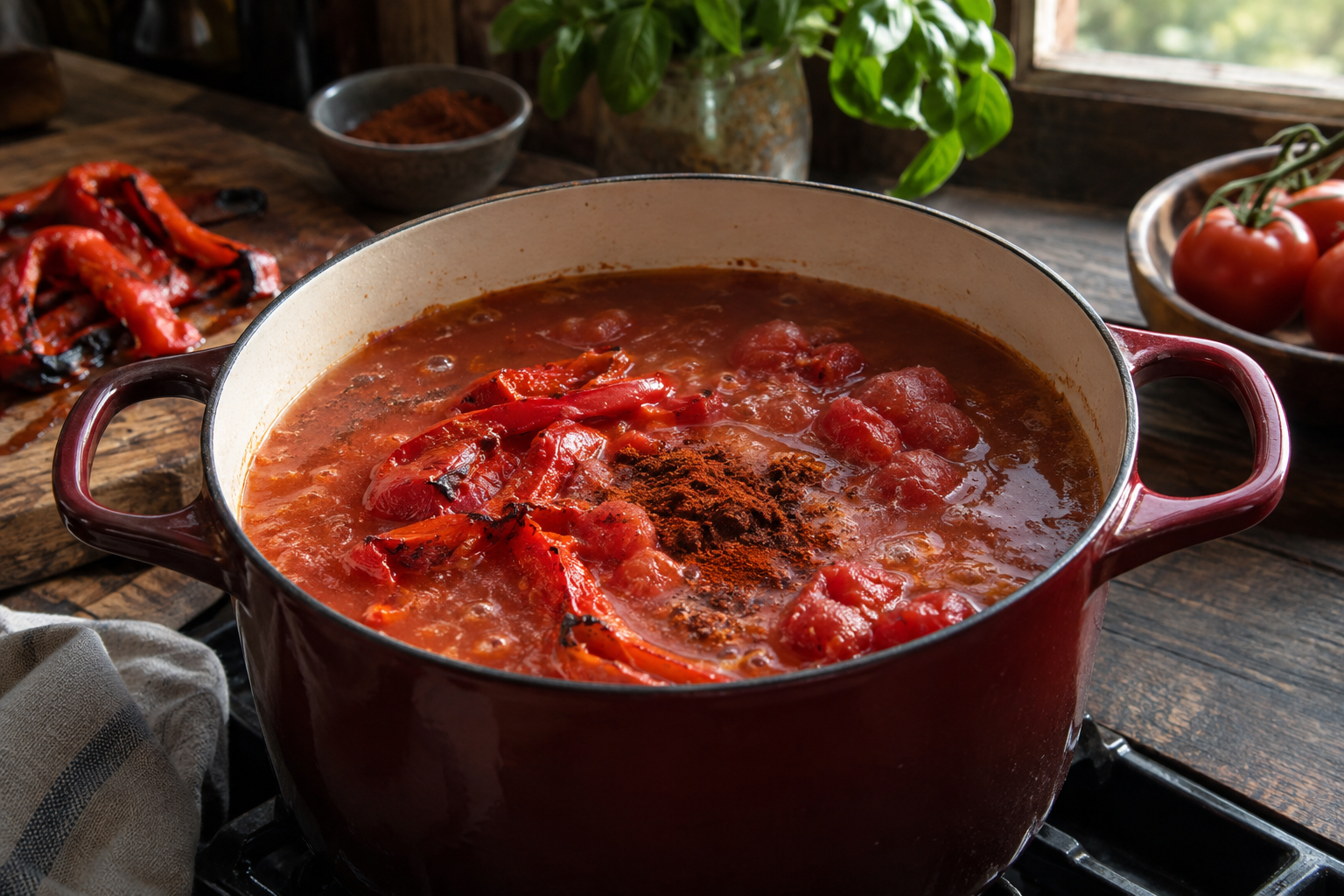 Roasted Red Pepper Tomato Soup & Grilled Cheese step 3