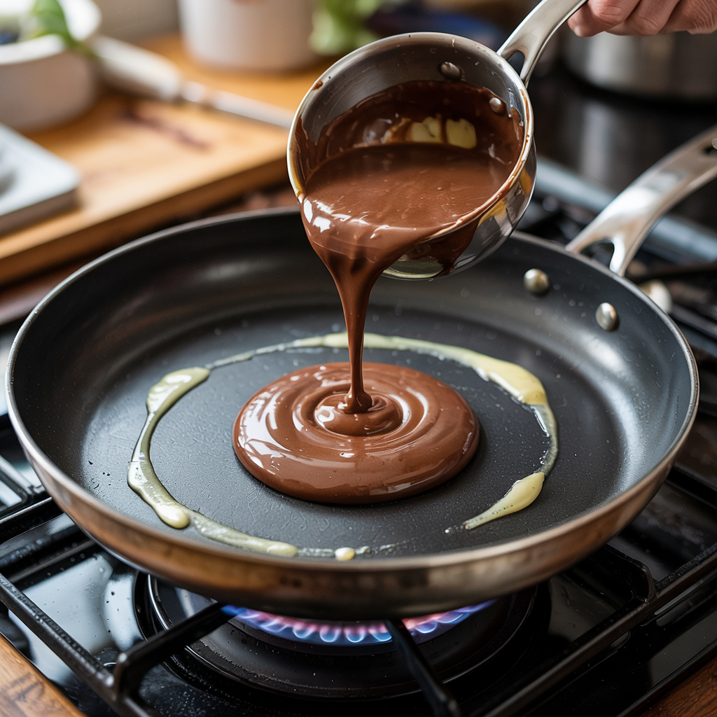 Chocolate Honey Pancakes step 4