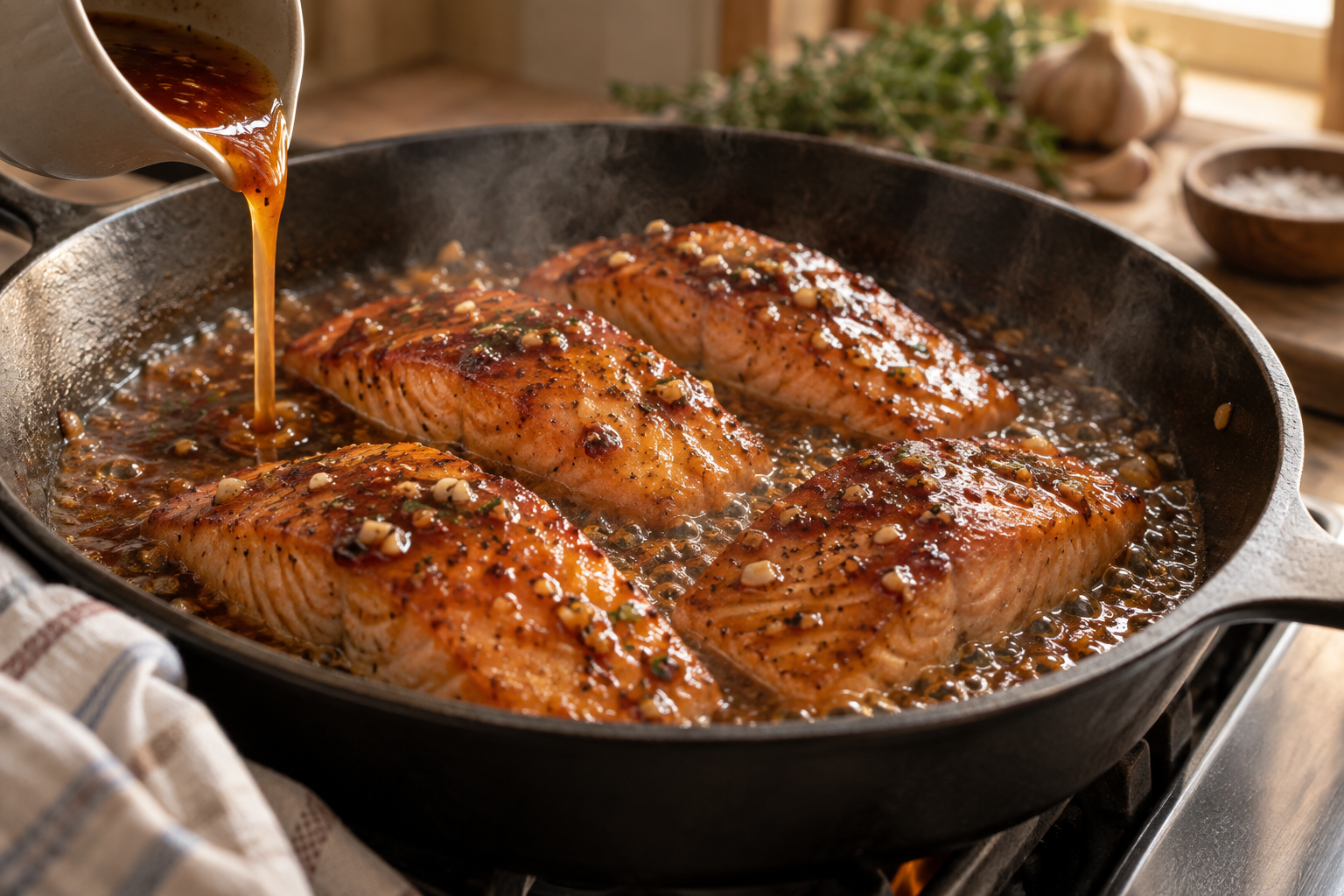 Honey Garlic Glazed Salmon step 4