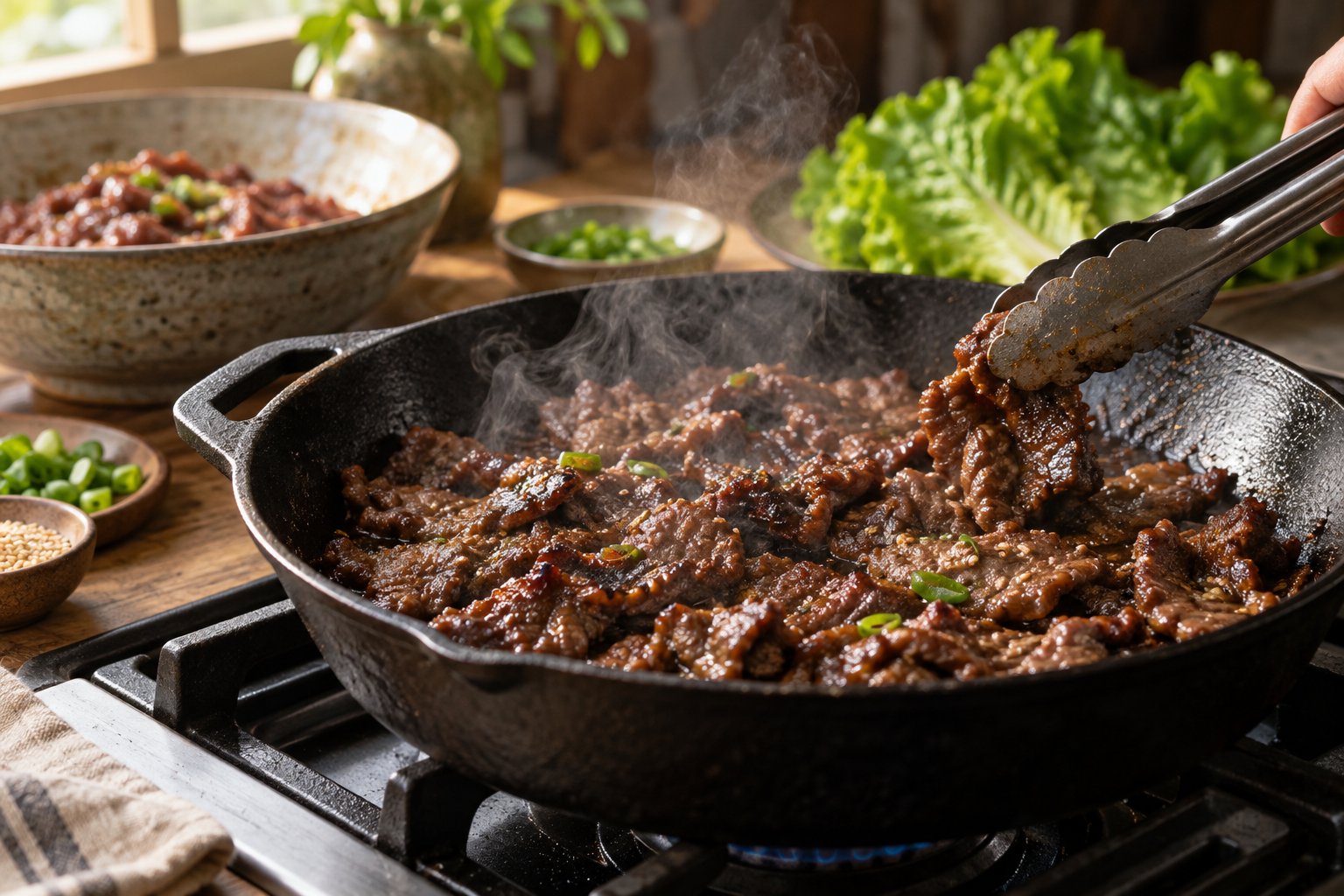 Korean Beef Bulgogi Lettuce Wraps step 4