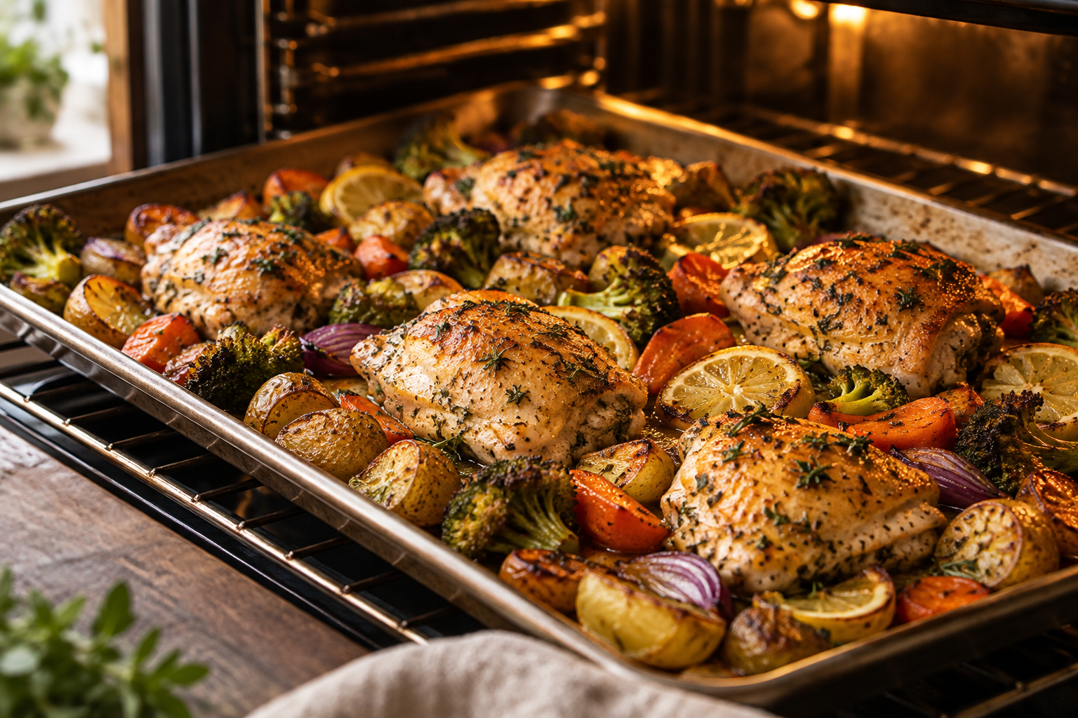 Lemon Herb Sheet Pan Chicken & Vegetables step 4