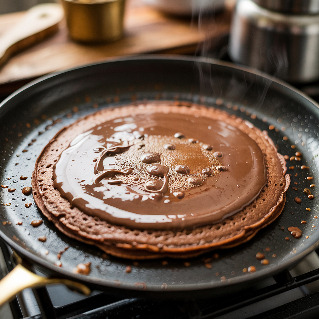 Chocolate Honey Pancakes step 5