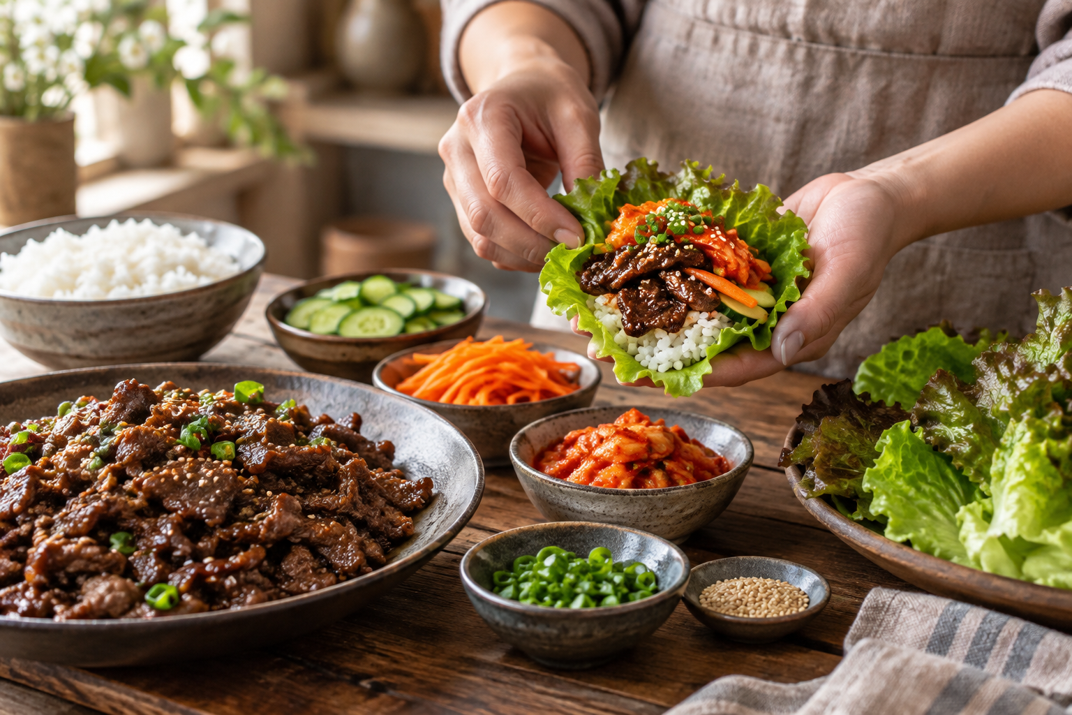Korean Beef Bulgogi Lettuce Wraps step 5