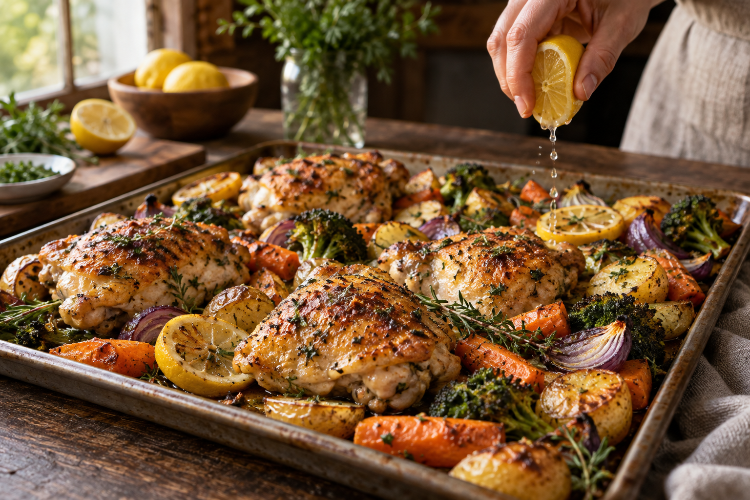 Lemon Herb Sheet Pan Chicken & Vegetables step 5