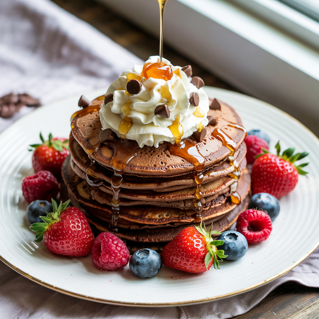 Chocolate Honey Pancakes step 6